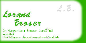 lorand broser business card